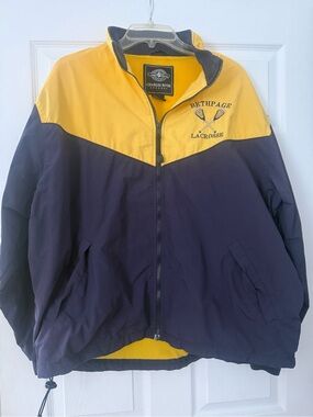 Charles River Apparel Yellow and Navy Colorblock Windbreaker Jacket